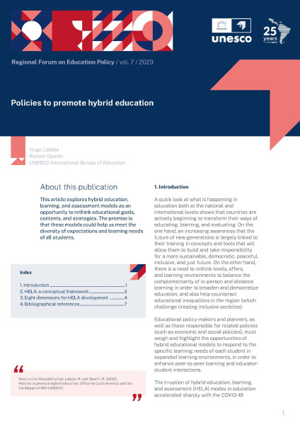 Policies to promote hybrid education