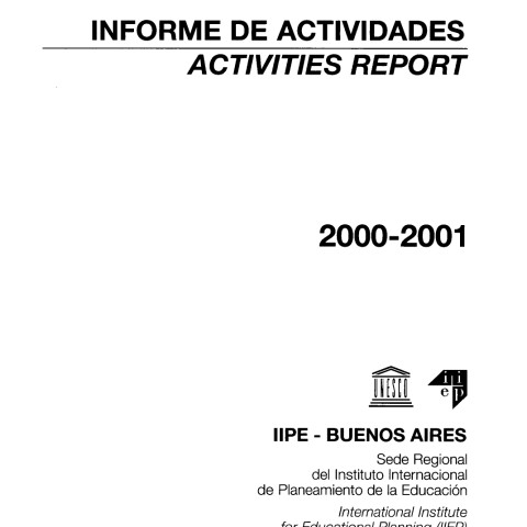 Informe de actividades 2000-2001