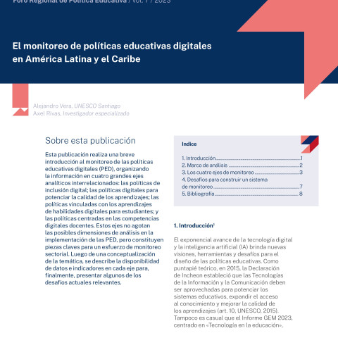 El monitoreo de políticas educativas digitales en América Latina y el Caribe